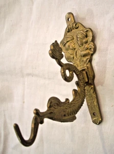 Wandhaken Kleiderhaken Haken Mann + Frau Haken = Schlange Drachen aus Messing - Bild 1 von 11