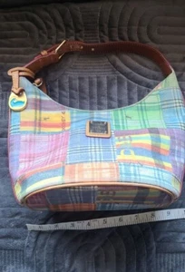 DOONEY & BOURKE Madras Plaid Picnic Ants Boho Mini Small Shoulder Bag Vintage - Picture 1 of 5