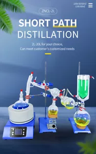 Kit di distillazione a percorso corto 2 L trappola fredda estrattore olio essenziale evaporatori laboratorio - Foto 1 di 14