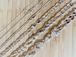 FIGARO 925 SOLID STERLING SILVER CHAIN or BRACELET MENS BOYS ITALY Up To 203 gms - Picture 1 of 5