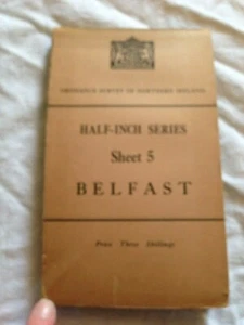 BELFAST - Ordnance Survey of Northern Ireland, Half Inch, 30x21 - Belfast 1939 - Imagen 1 de 10