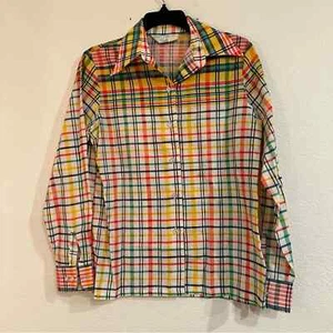 Corto vintage Sears multicolor estilo arco iris con botones, talla pequeña para mujer - Imagen 1 de 8