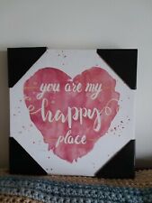 Heart Art wall decor painted canvas over fiberboard frame. gifts Heart Lovers