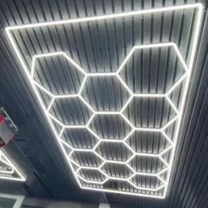 14 Hexagon Illuminazione LED Dettagli Garage Officina Vendita Auto Showroom Personalizzato - Foto 1 di 18