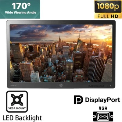 2x HP ProDisplay P232 23" Widescreen FHD Led Monitor VGA DP NO STAND vesa mount - Image 1 of 2