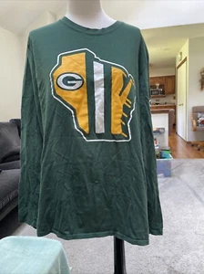 Green Bay Packers Long Sleeve Green T Shirt Size Large - Picture 1 of 8