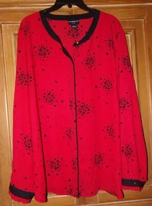 LIZ CLAIBORNE DONNA TAGLIA 3X BLUSA TRASPARENTE IN CHIFFON ROSSO MANICA LUNGA - Foto 1 di 2