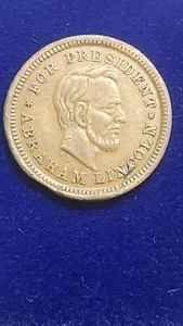 Cracked Die Error Abraham Lincoln Johnson 1864 Campaign Token Original Civil War - Picture 1 of 6