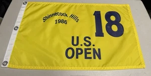1986 US Open Shinnecock Hills USGA PGA Tour Hole 18 Pin Flag Yellow - Picture 1 of 6