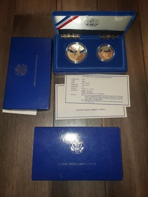 1986 United States Liberty Coins Mint Proof Set Silver Dollar & Half Dollar - Image 1 of 2