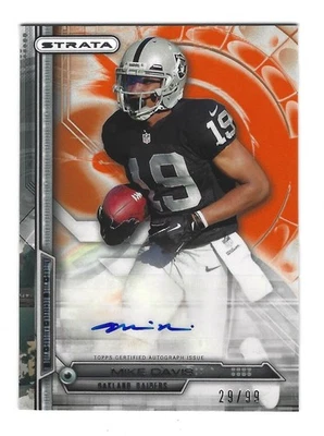 2014 TOPPS STRATA MIKE DAVIS ROOKIE AUTO. 29/99 RAIDERS - Image 1 of 2