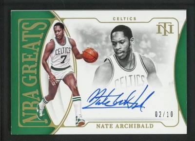 2021-22 NATE ARCHIBALD 02/10 AUTO PANINI NATIONAL TREASURES NBA GREATS - Image 1 of 2