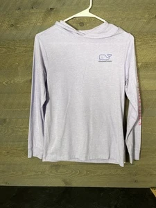 Vineyard Vines Edgartown Hooded Tshirt Girls M (12-14) Purple Long Sleeve - Picture 1 of 4