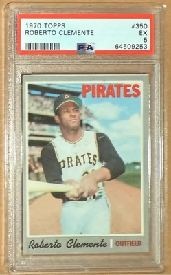 1970 Topps #350 Roberto Clemente Piratas de Pittsburgh Salón de la fama PSA 5 Foto 1 de 2