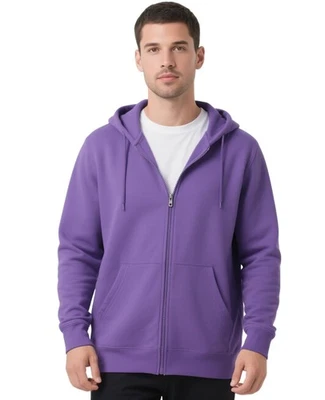 Sudadera con Capucha Para Hombre Cremallera Púrpura Cremallera Completa Forrada de Vellón Pullover Sudadera con Capucha L... Foto 1 de 4