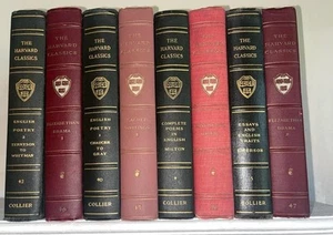 8 The Harvard Classics Collier HC 1937 Various Year Decorator Books as Decor Lot - Foto 1 di 9