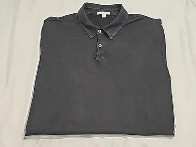 Standard JAMES PERSE Supima Cotton Washed Black Short Sleeve Polo/Golf Shirt 2 - Image 1 of 4