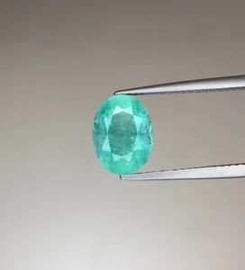 2.55 Ct Natural Faceted AIG Certified Emerald Oval Cut Loose Gemstone Ethiopia - Bild 1 von 3