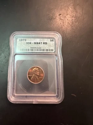 ICG MS67 RD 1970 Lincoln Memorial Cent Red. High grade Red Cent. Beautiful 1C - Image 1 of 4