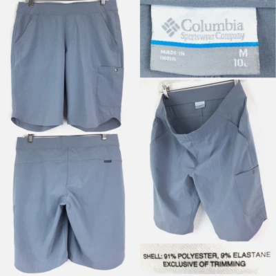 Pantalones cortos activos elásticos Columbia para mujer medianos (32-34 pulgadas de cintura) azules/gris pizarra Foto 1 de 4