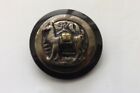 A BEAUTIFUL WOOD AND SILVER METAL BUTTON A LLAMA DESIGN 3.75CMS (1743)