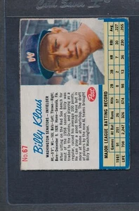 Cereal postal 1962 #067 Billy Klaus Senators en muy buen estado/excelente *1245 - Imagen 1 de 1