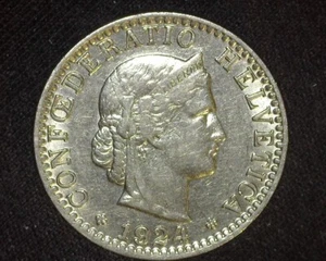 SWITZERLAND 1924-B 20 RAPPEN KM29 CHOICE EXTREMELY FINE ~C56 - Picture 1 of 2