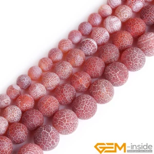 Red Dream Fire Dragon Veins Agate Round Beads For Jewelry Making 15" 8mm 10mm - Picture 1 of 39