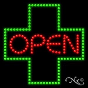 NEU "OFFEN" GRÜN COSS 1. HILFE LOGO 20x20 MASSIVES/ANIMIERTES LED-SCHILD mit OPTIONEN 21686 - Bild 1 von 3