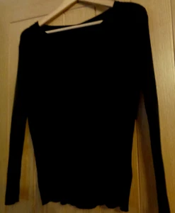 Ladies Kaleidoscope black stretchy Jumper size 16 or 14 - Picture 1 of 3