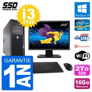PC Tour HP WorkStation Z220 Ecran 22" i3-3220 RAM 16Go SSD 2To Windows 10 Wifi - Photo 1/10