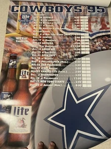 Dallas Cowboys Miller Lite 1994 Poster mit Spielplan NFL Sports Sammlerstück - Bild 1 von 1