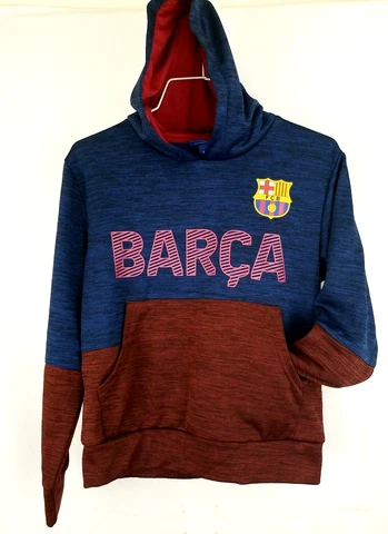 FC Barcelona Pullover  Soccer Hoodie Sweater Youth YS BARCA Blue Red NWT Cover