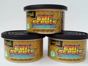 3 x California Scents Car Scents Golden State Delight Air Freshener Fragrance - Picture 1 of 5