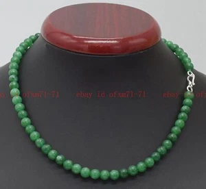 Charming Jewelry 6mm Green Jadeite Jade Round Beads Gemstone Necklace 16-36" AA - Picture 1 of 6