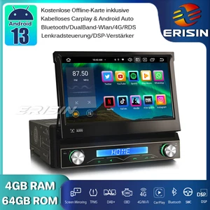 Universal 1Din DAB+Android 14 Autoradio GPS WiFi BT5.0 Navi CarPlay RDS DSP 64GB - Bild 1 von 16