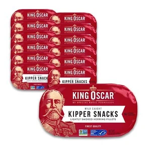 King Oscar Kipper Snacks, 3.54 Ounce Cans (Pack of 12), Lightly Smoked Herrin... - Picture 1 of 8