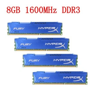 For HyperX FURY 32GB 4x 8GB 4GB DDR3 PC3-12800U 1600MHz 1.5V Desktop Memory Lot - Picture 1 of 12