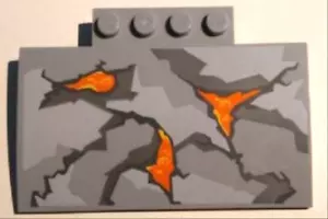 New LEGO Rock Lava Slope Ramp PRINTED Gray Stone Cave VOLCANO Jurassic Cove - Picture 1 of 1