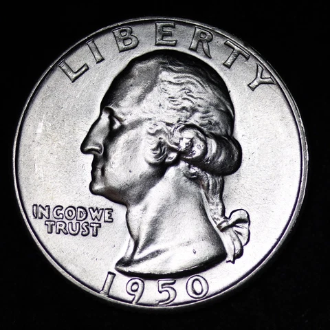 UNCIRCULATED UNC MS 1950-D WASHINGTON SILVER QUARTER FREE SHIPPING Cover