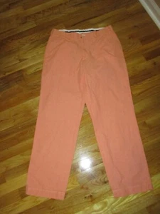 Men's Brook Brothers Hudson Orange White Check Casual Pants Size 35 x 31 - Picture 1 of 5