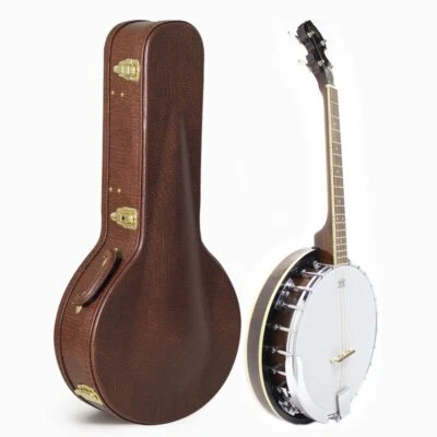 Banjo with Brown Case, 4 String 17 Fret Tenor, Koda FBJ2417 - Bild 1 von 4