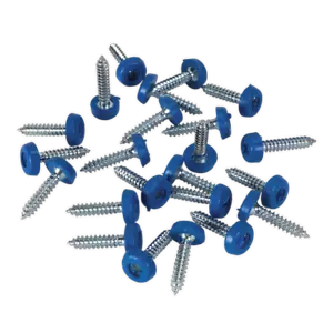 Numberplate Screw Plastic Enclosed Head 4.8 x 24mm Blue Pack of 50 - Sealey PTNP - Picture 1 of 1