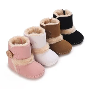 Baby Girls Crib Soft Booties Snow Fur Boots Newborn Toddler Warming Shoes Winter - Bild 1 von 17