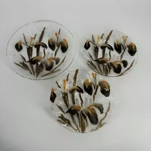 Vintage Signed Floral Sydenstricker Glass Bowls And Plates Set of 20 - Picture 1 of 18