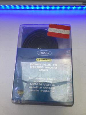 Scart to 2 x Phono Plugs Lead Audio/Video/Tv 15m #167 - Image 1 of 2