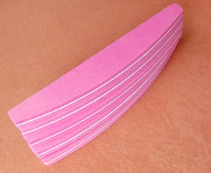 10 x Halbmond Bufferfeile in Rosa 100/180 Studio Polier Schwammfeile - Bild 1 von 2