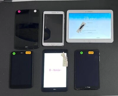 As-is Lot Samsung Galaxy Tab 4 7.0" 10" Wi-FI 4G T-Mobile LG Ellipsis 8 Verizon - Image 1 of 4
