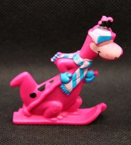 Vintage Flintstones 1991 Skiing Dino Toy Purple Plastic Cereal Box Prize - Picture 1 of 9