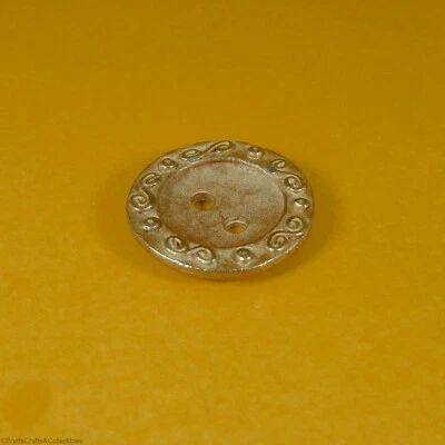 Cast Metal Gold Coat or Jacket Buttons - 2 Hole Buttons (1 per bag) (27mm x 5mm) - Image 1 of 3